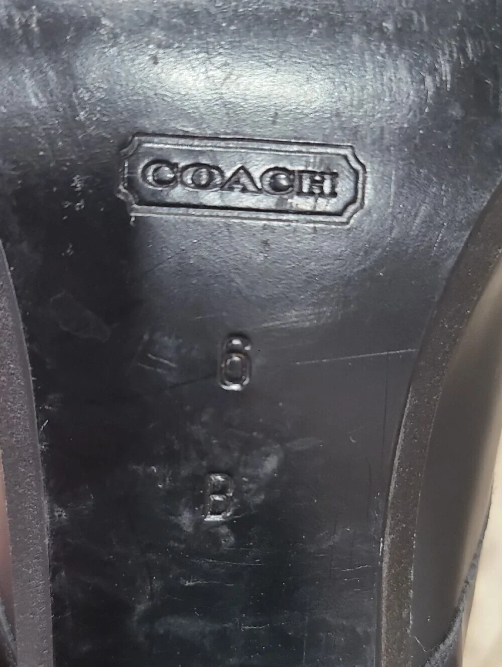 Coach Black Leather Women's Block Heel Slip-On Loafers 3